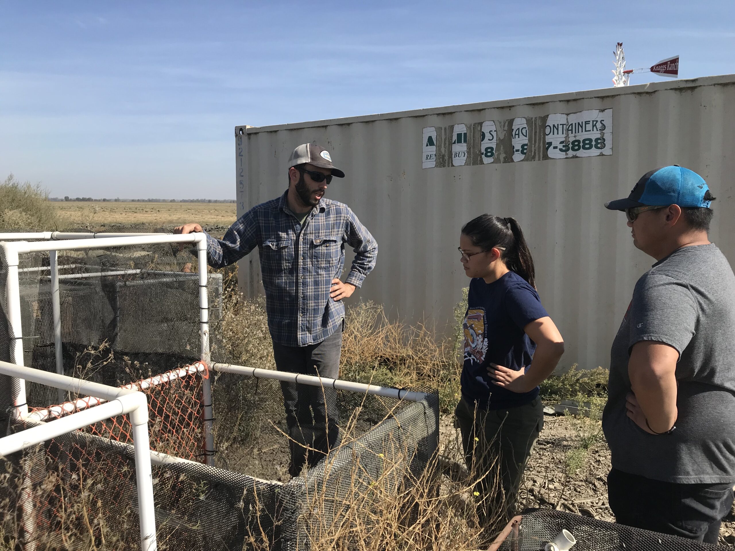 John Brennan, Andrew Rypel and Rachelle Tallman discussing the suitability of doing part of the field work at Knagg’s Ranch